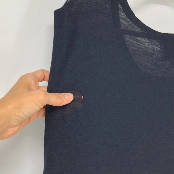 3.1 Phillip Lim Merino & Cashmere Blend Black Sleeveless Tunic size S *flaw* - Picture 12 of 15